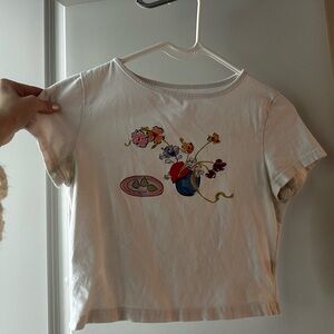 Floral graphic cropped top